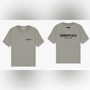 New Essentials Fear of God dark oatmeal gray oversized tee Shirt men's Small